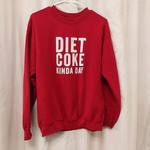 Gildan Red 'Diet Coke Kinda Day' Crewneck Sweatshirt